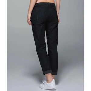 Lululemon Day Trip Reflective 5 Pocket Boyfriend Pants Warpstreme Black 35”x28”